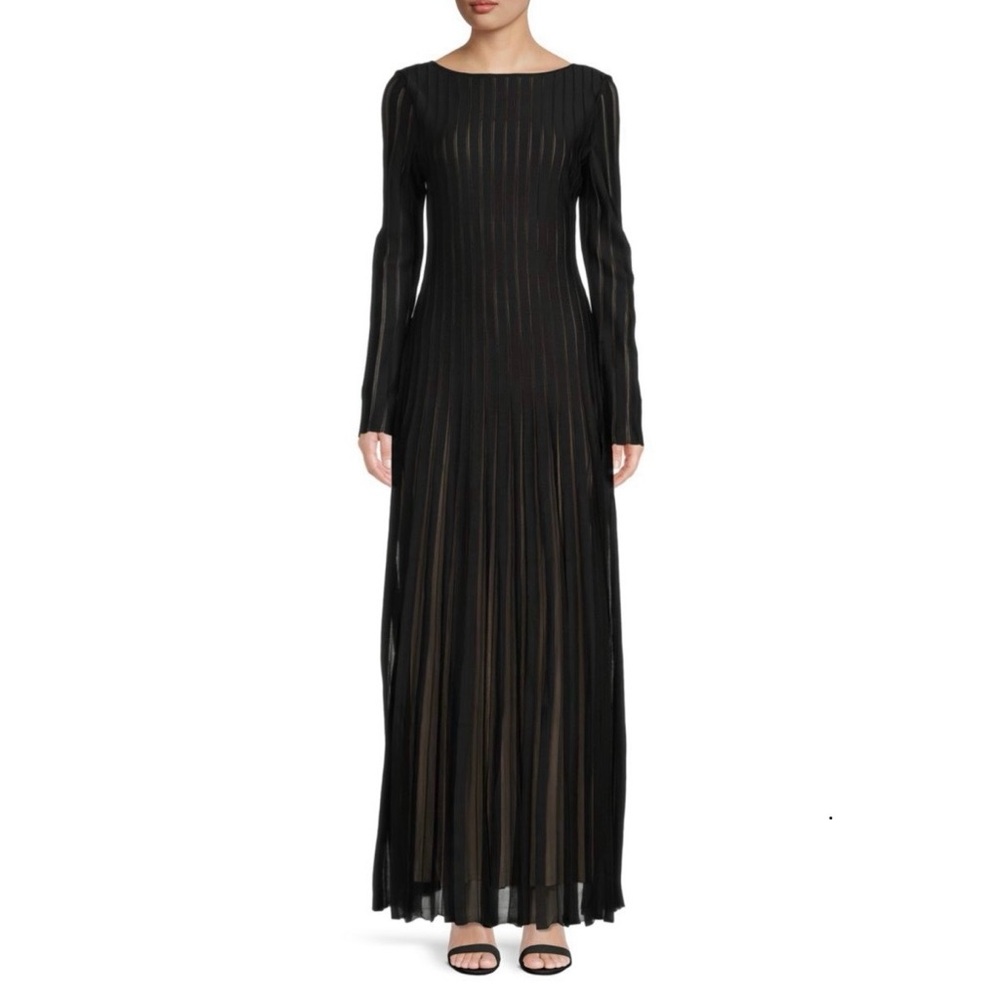 ST. JOHN Striped Silk Blend Gown